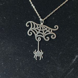 Spider and spiderweb pendant